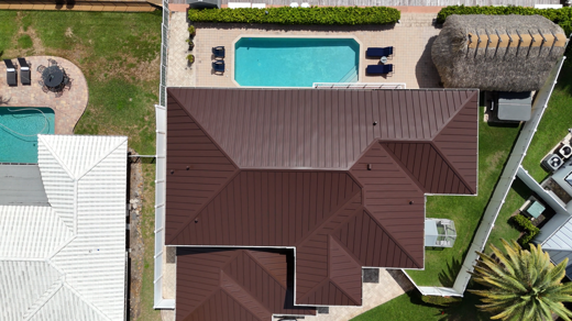 metal roof drone footage
